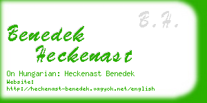 benedek heckenast business card